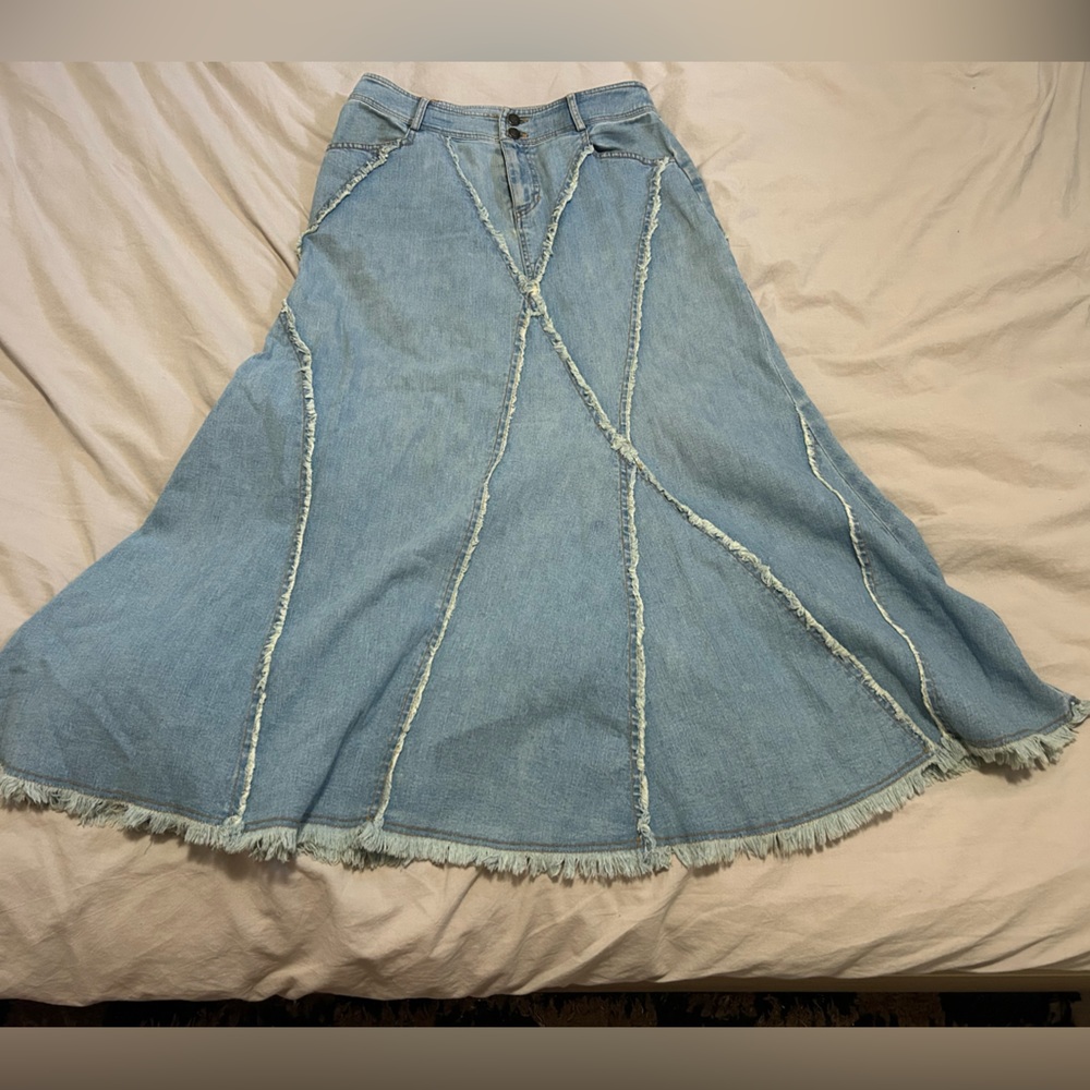 Vintage Denim Maxi Skirt